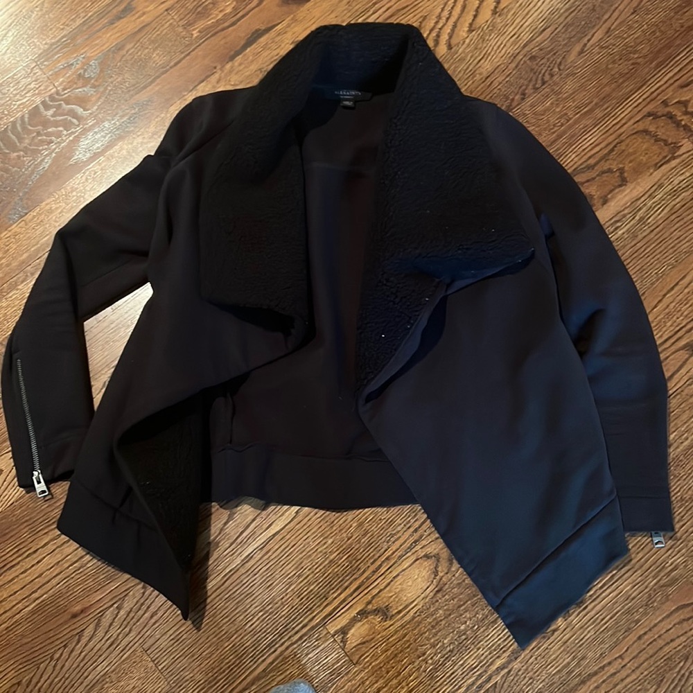 All Saints Sherpa Collar Sweater
